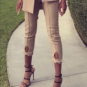 Straight leg high rise pants